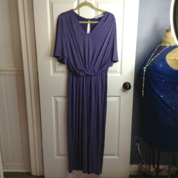 LUSH "L" Periwinkle Romper; Ruffled, Feminine, Versatile, Bohemian Chic, Comfort - Picture 1 of 5